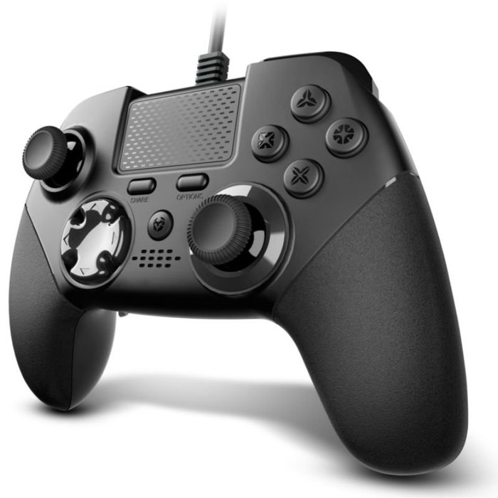 Krom Gamepad Kaiser NXKROMKSR - Mando Gaming Elite para Competición, Cable USB 3m, 12 Botones, 4 Palancas Traseras, Compatible con PC (Steam), PS3, PS4